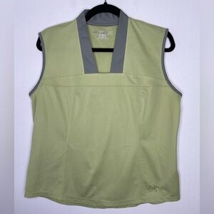 Arc'teryx green square neckline activewear bike tank top